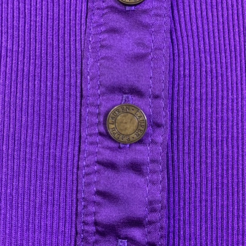 LAUREN RALPH LAUREN‎ Purple Ribbed Cotton Sheath Dress - Picture 6 of 14